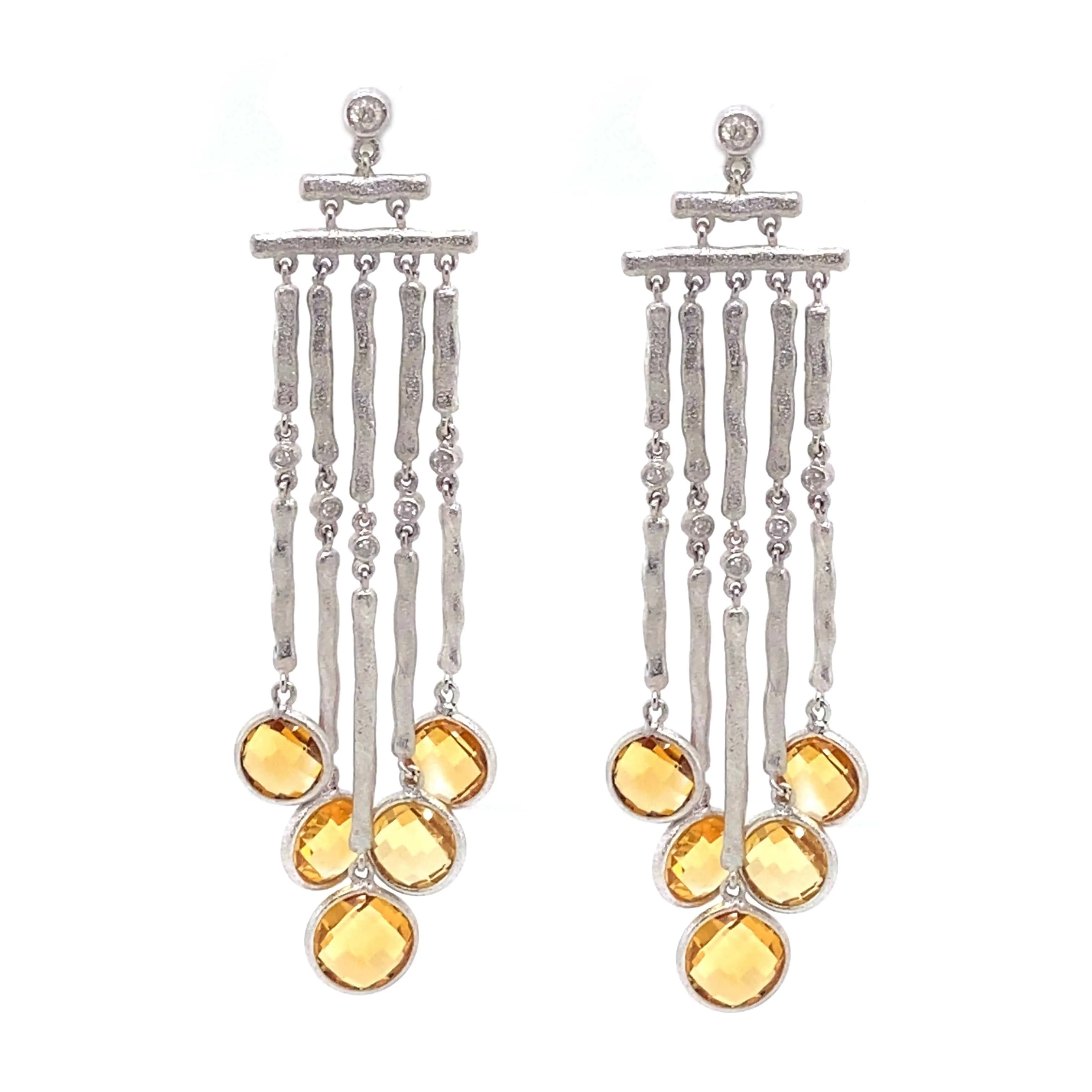 Rain Sterling Silver Citrine Chandelier Drop Earrings