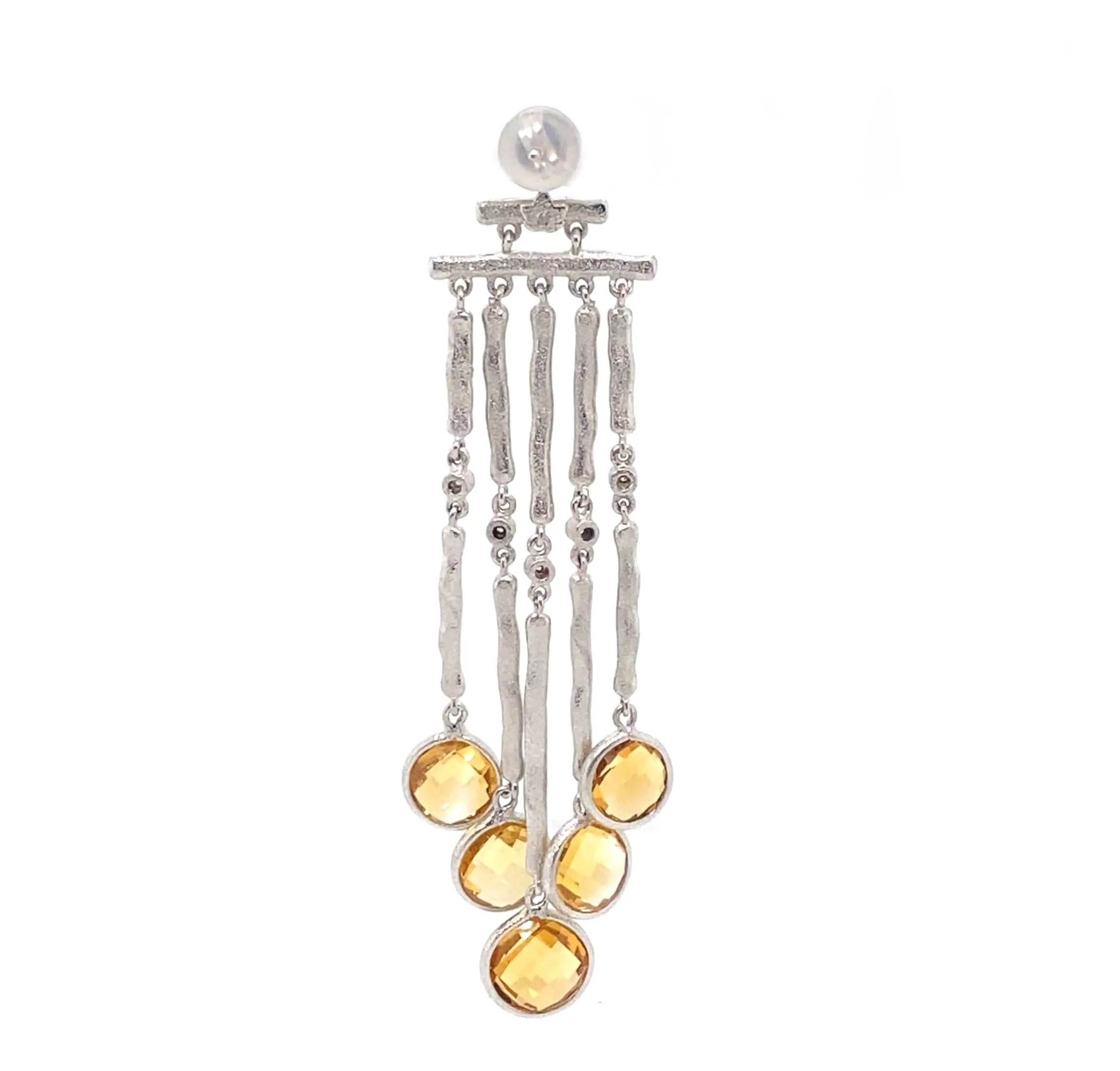 Rain Sterling Silver Citrine Chandelier Drop Earrings