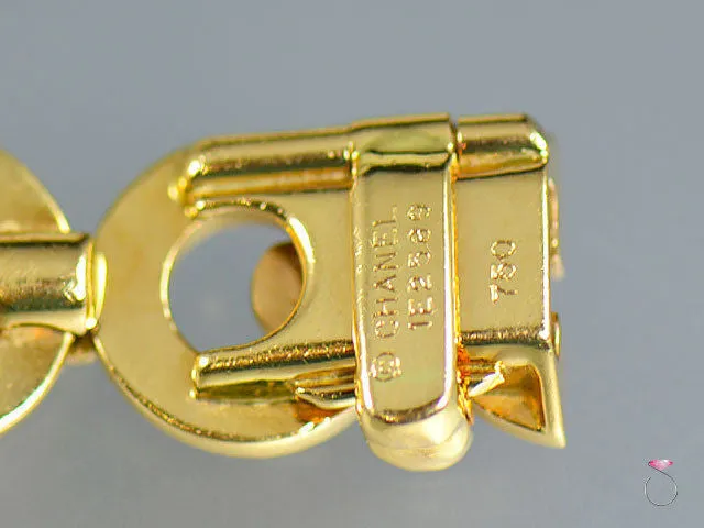 Rare Chanel Camellia Five Charms No 5 C Logo Bracelet in 18K