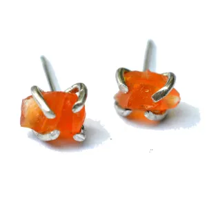 Raw Carnelian Stud Earrings