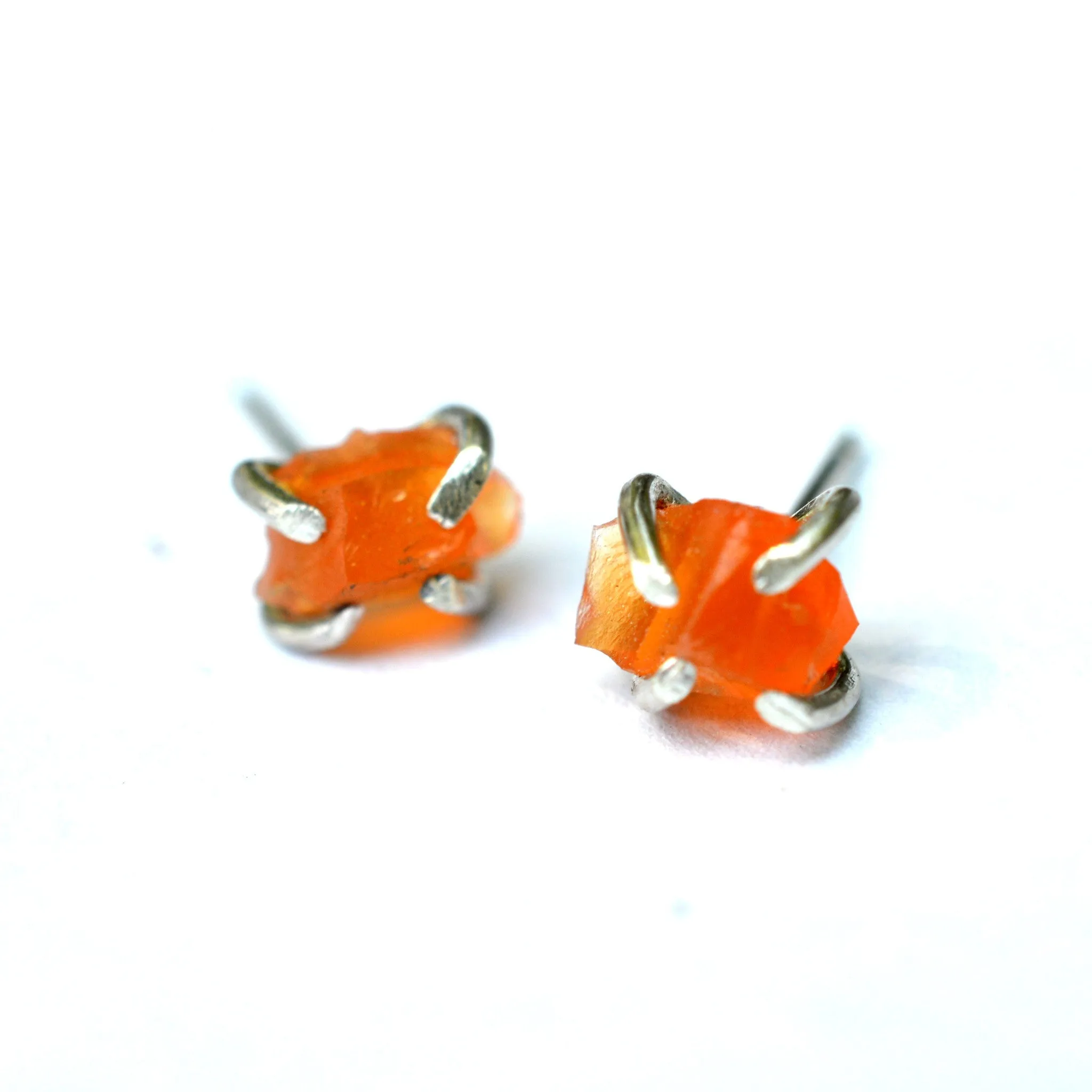 Raw Carnelian Stud Earrings