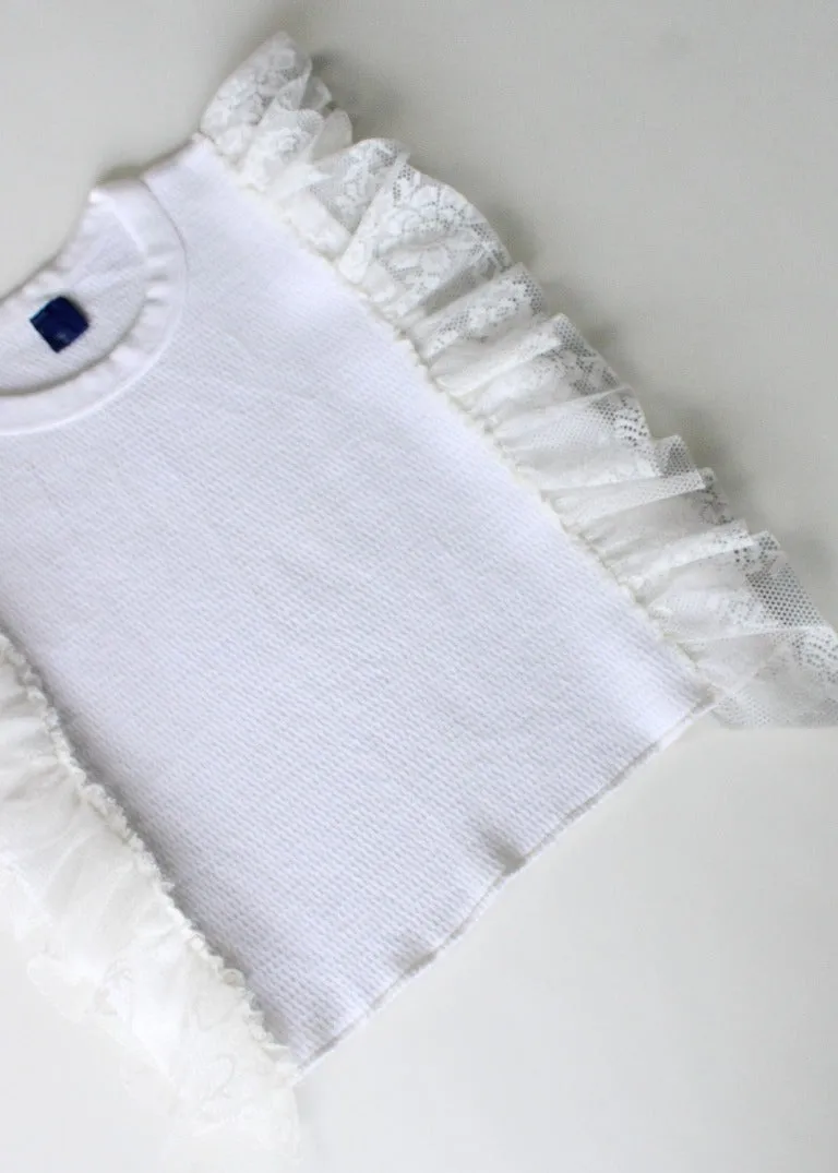 RCYCLD Thermal   Lace Ruffle Tank