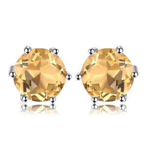 Real Citrine stud earrings