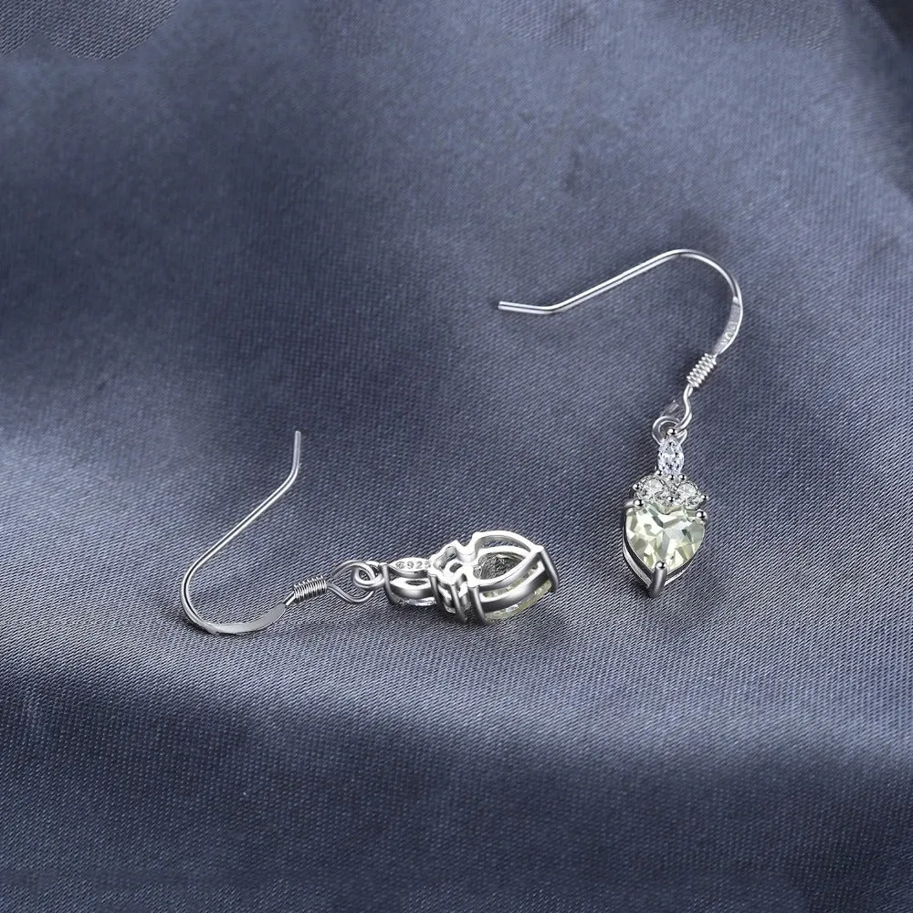 Real Light Lemon Topaz Heart Earring