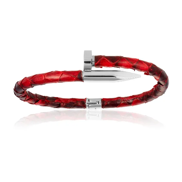 Red Bracelets and Silver Gift Idea for her