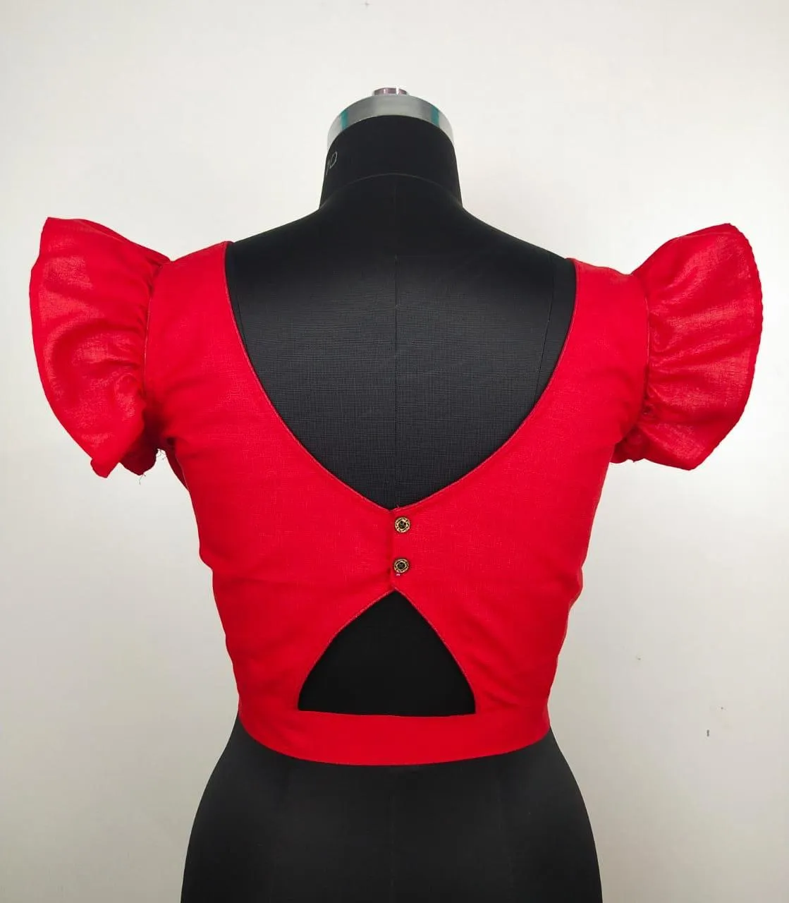 Red Cocktail Cotton Blouse