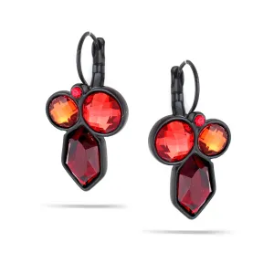 RED FACETED FRENCH CLIP  EARRINGS #227RD3501 (1B12)