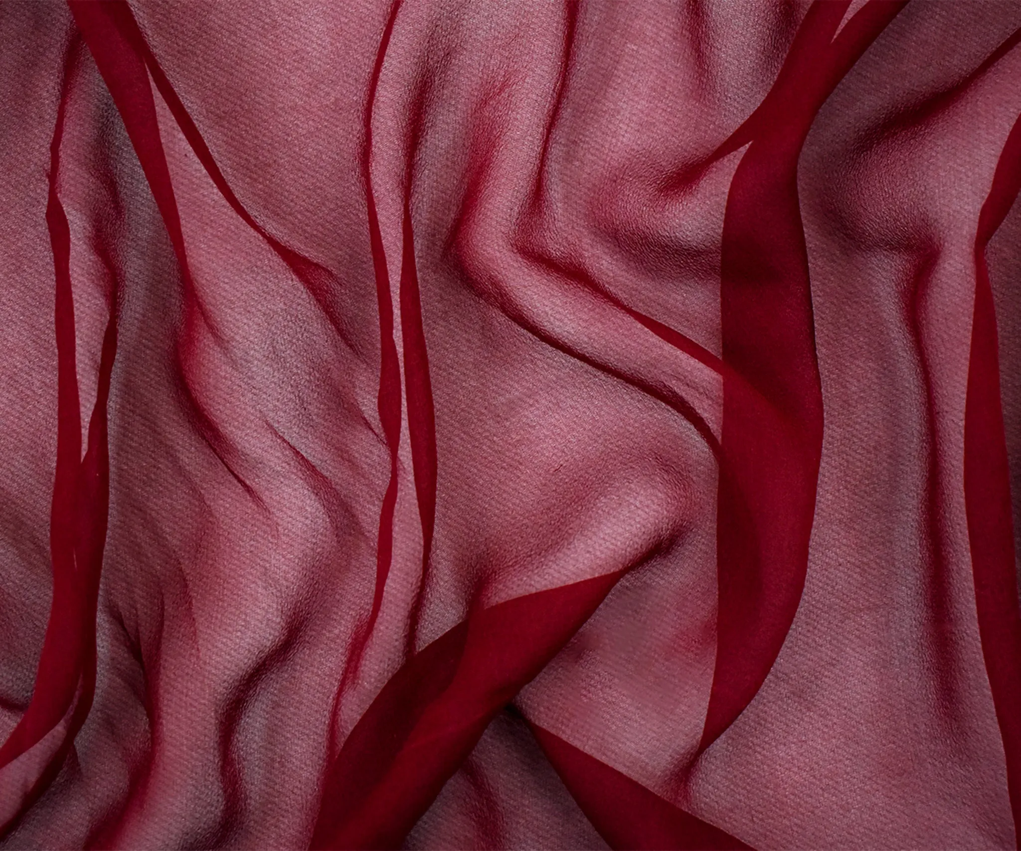 Red Silk Chiffon Woven Fabric