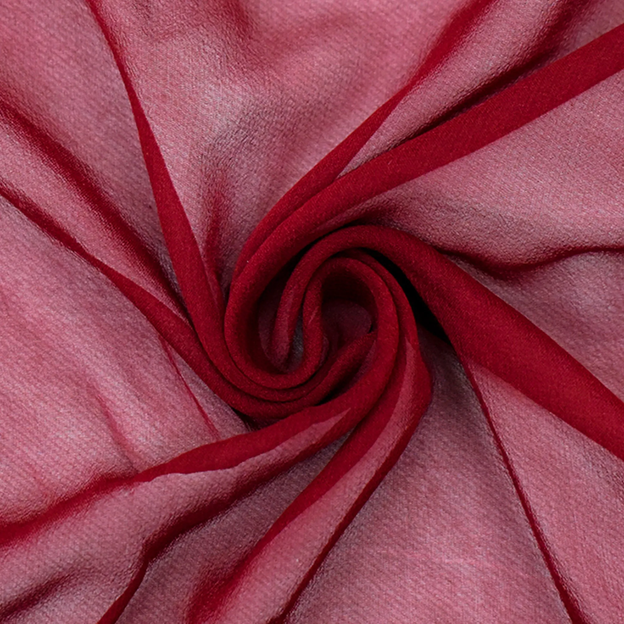 Red Silk Chiffon Woven Fabric
