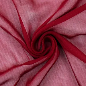Red Silk Chiffon Woven Fabric