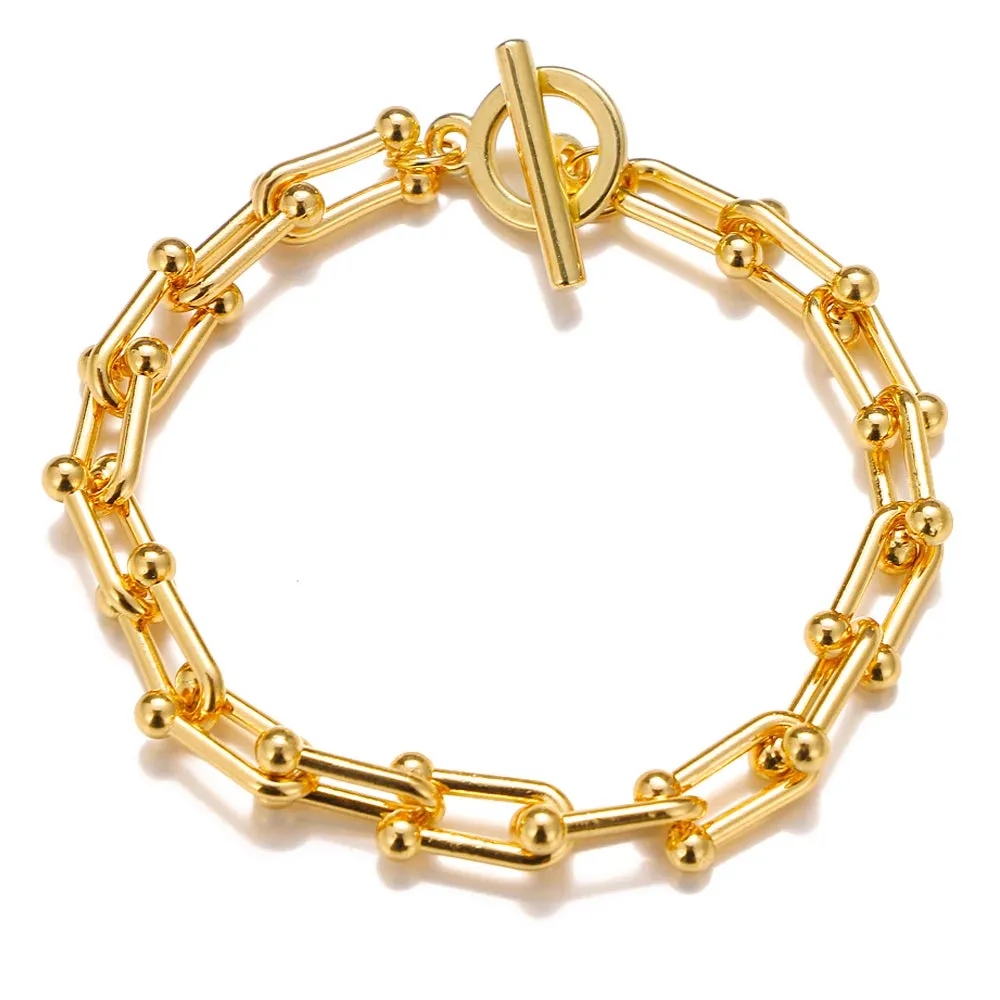Retro Punk Metal Chain Bracelet Set for Women
