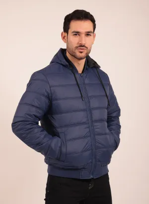 Reversible Regular Fit Bomber Jacket in Navy