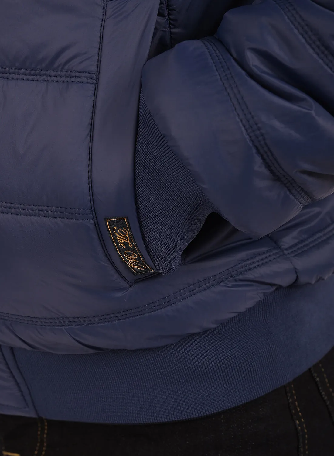 Reversible Regular Fit Bomber Jacket in Navy