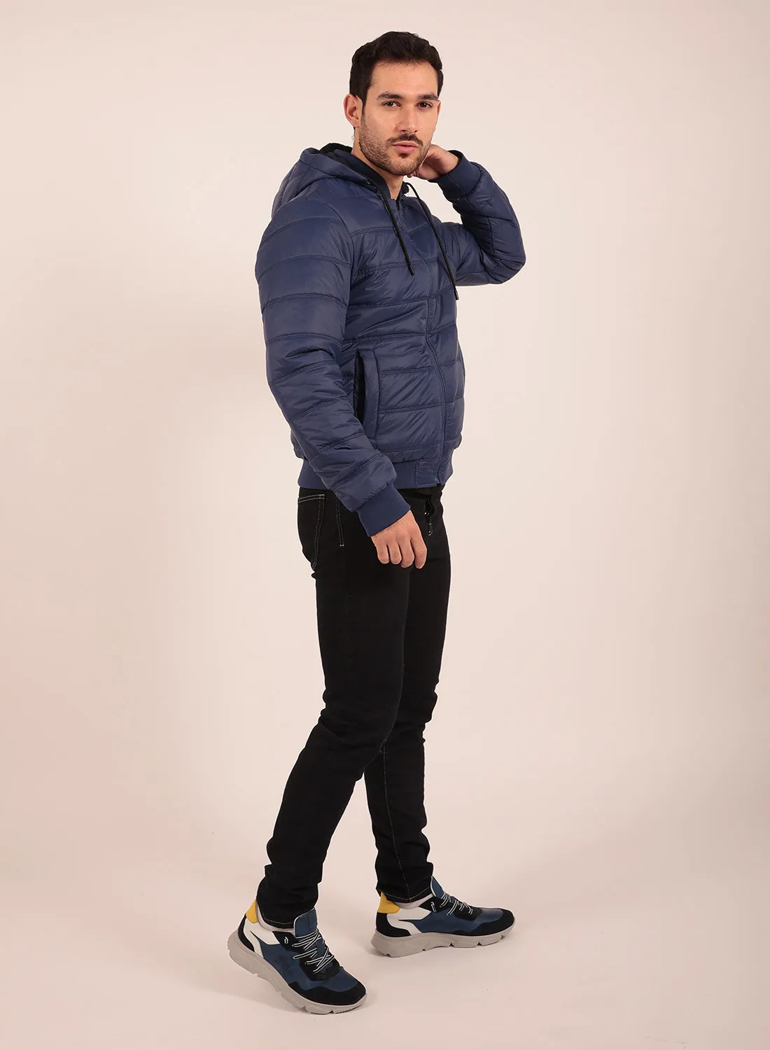 Reversible Regular Fit Bomber Jacket in Navy