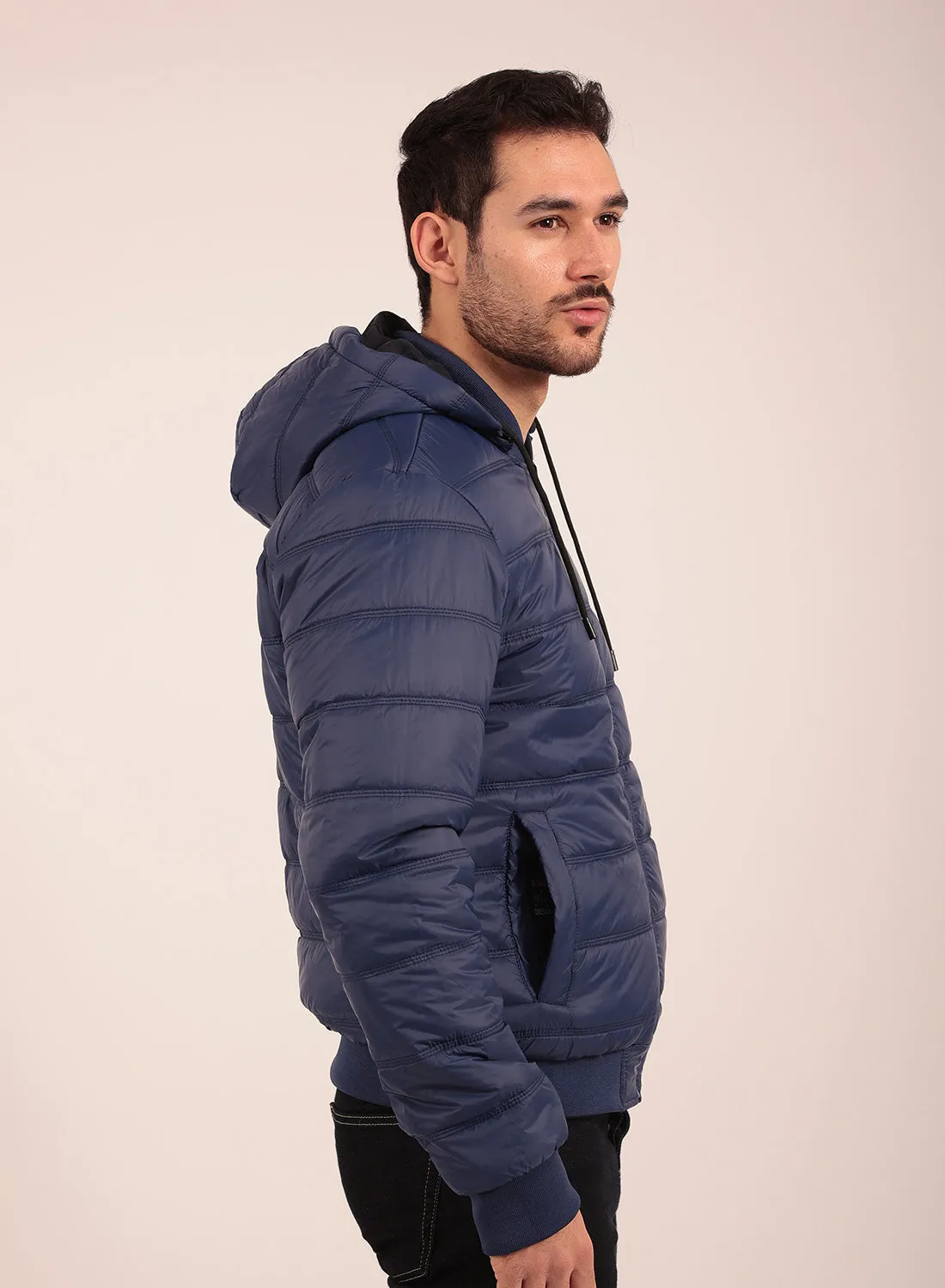 Reversible Regular Fit Bomber Jacket in Navy