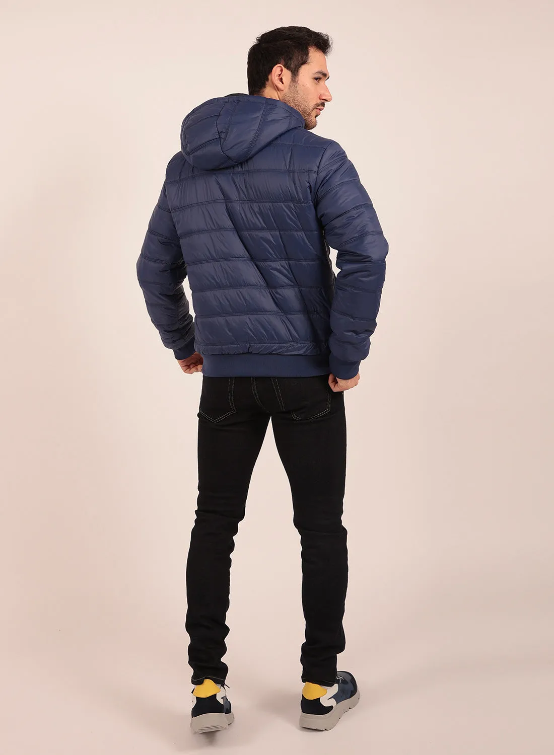 Reversible Regular Fit Bomber Jacket in Navy