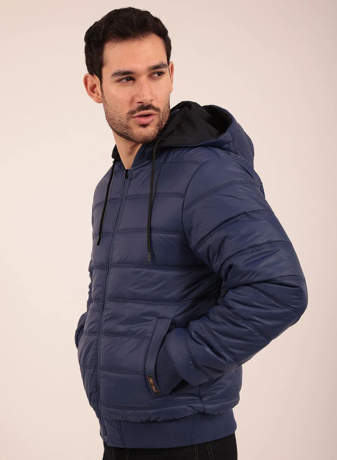 Reversible Regular Fit Bomber Jacket in Navy
