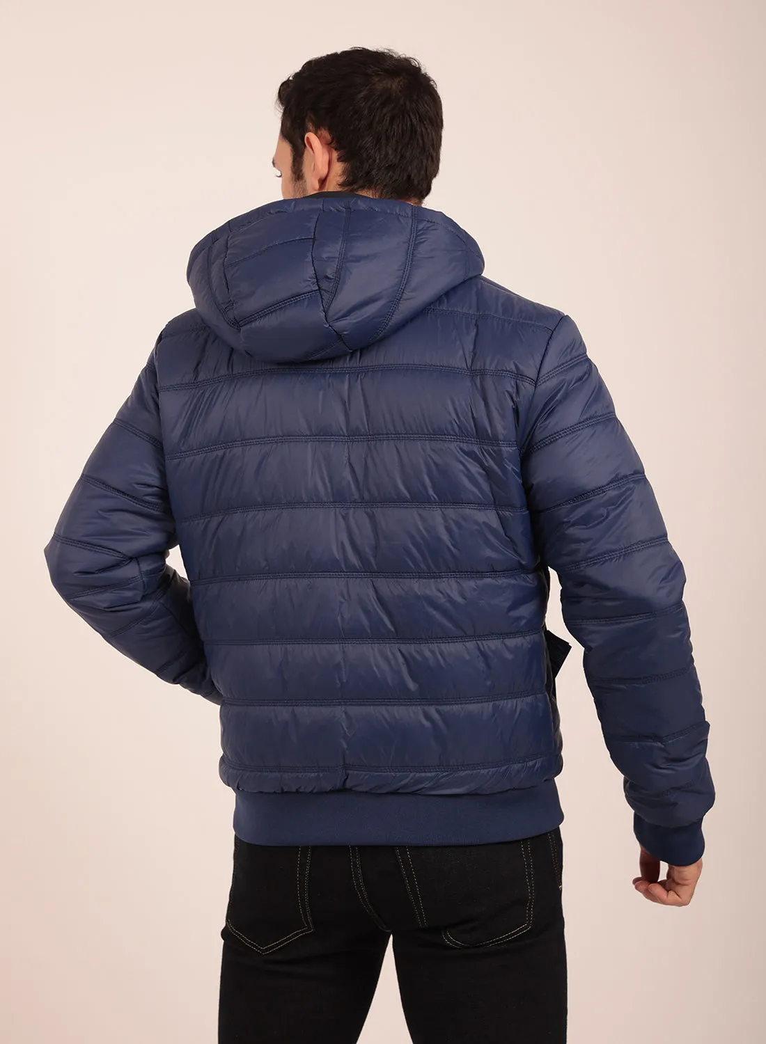 Reversible Regular Fit Bomber Jacket in Navy