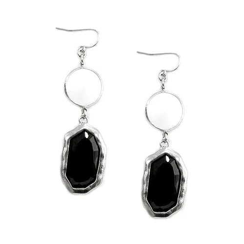 RHODIUM BLACK EARRINGS  #SE31630_RHOD-BLK (BD7)