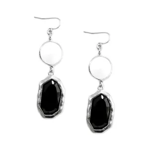 RHODIUM BLACK EARRINGS  #SE31630_RHOD-BLK (BD7)