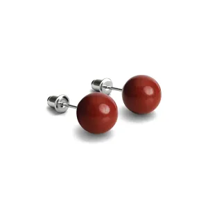 Rhodonite | .925 Sterling Silver | Gemstone Stud Earrings