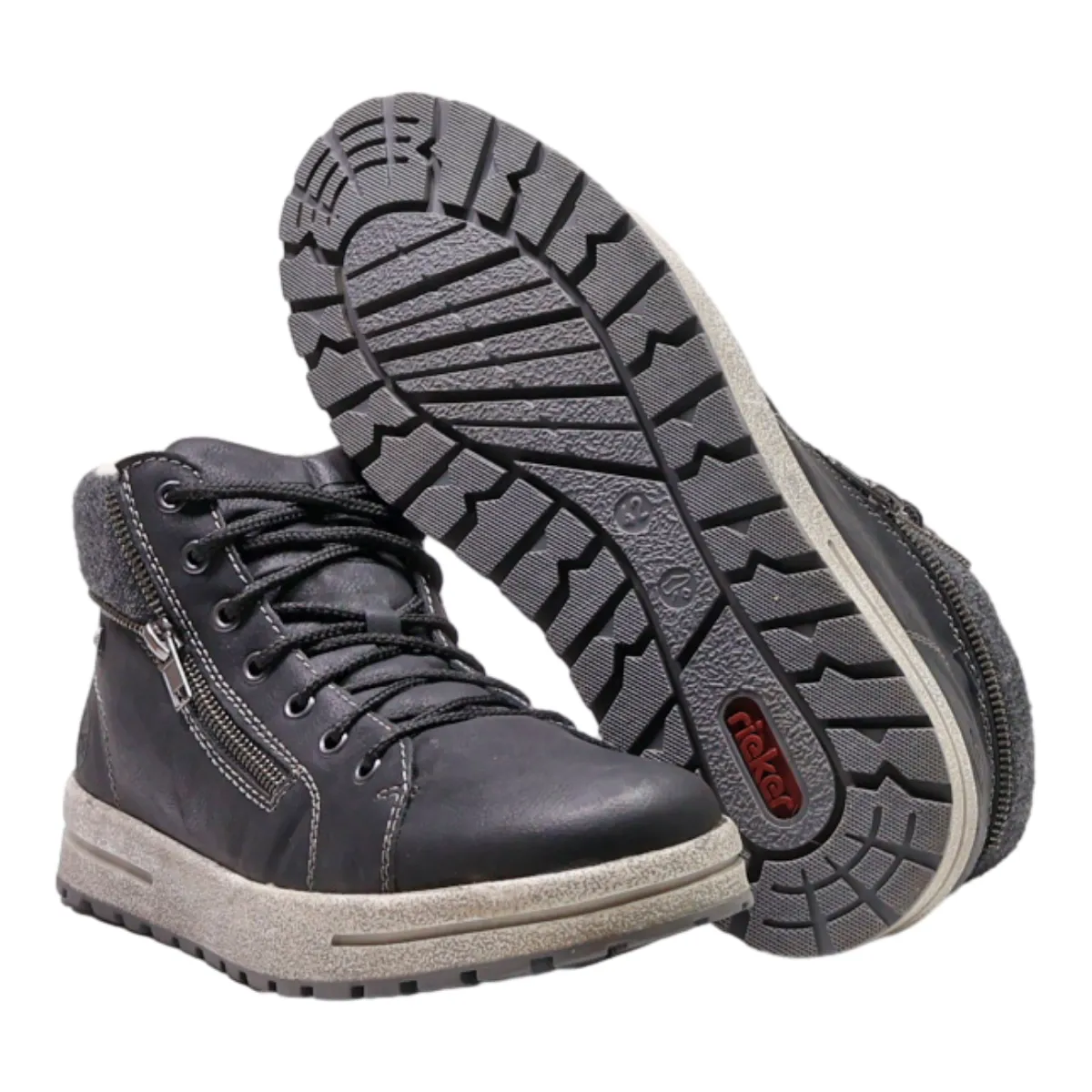 RIEKER Chukka Boots Black Synthetic Mens UK 8