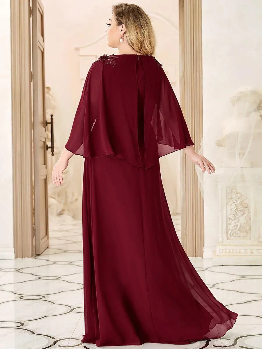 Robe de Demoiselle d'Honneur élégante en Mousseline à Col en V(Vente finale)