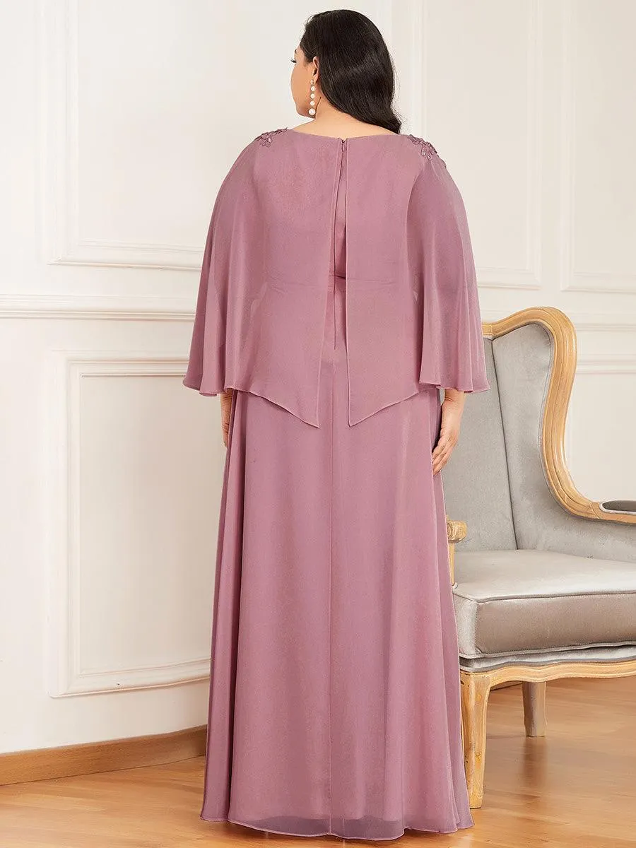 Robe de Demoiselle d'Honneur élégante en Mousseline à Col en V(Vente finale)