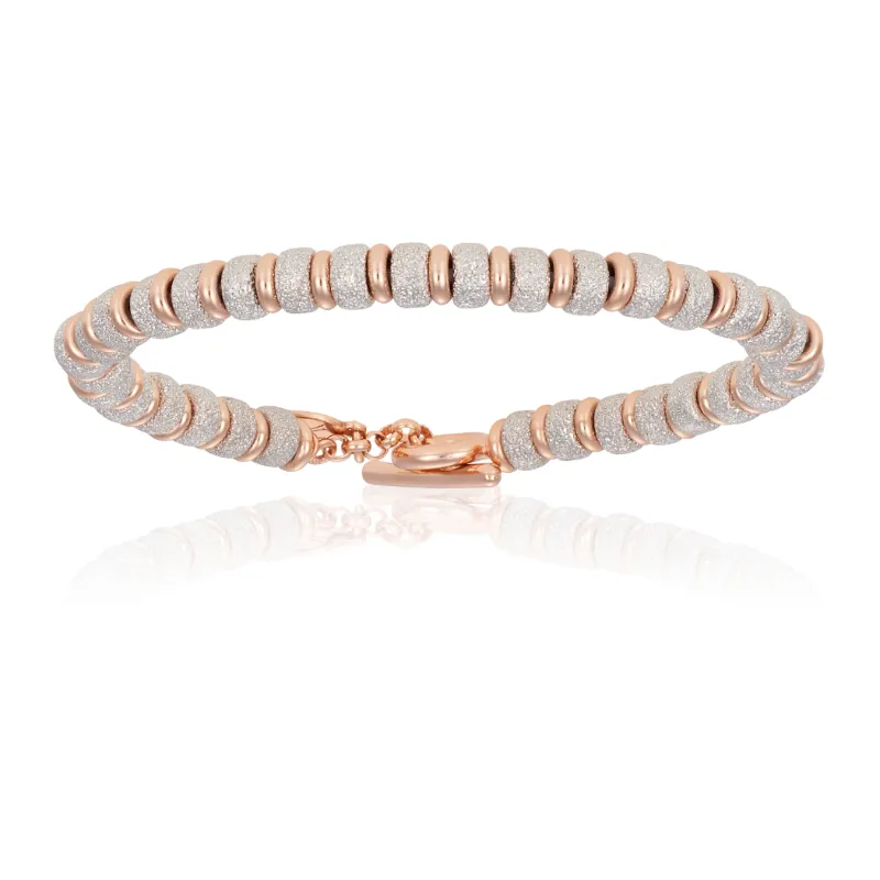 Rose and White gold beads bracelets Gift Idea for her