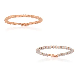 Rose and White gold beads bracelets Gift Idea for her