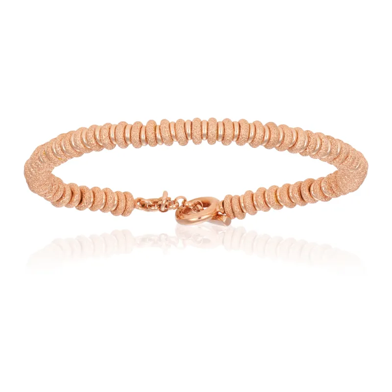 Rose and White gold beads bracelets Gift Idea for her