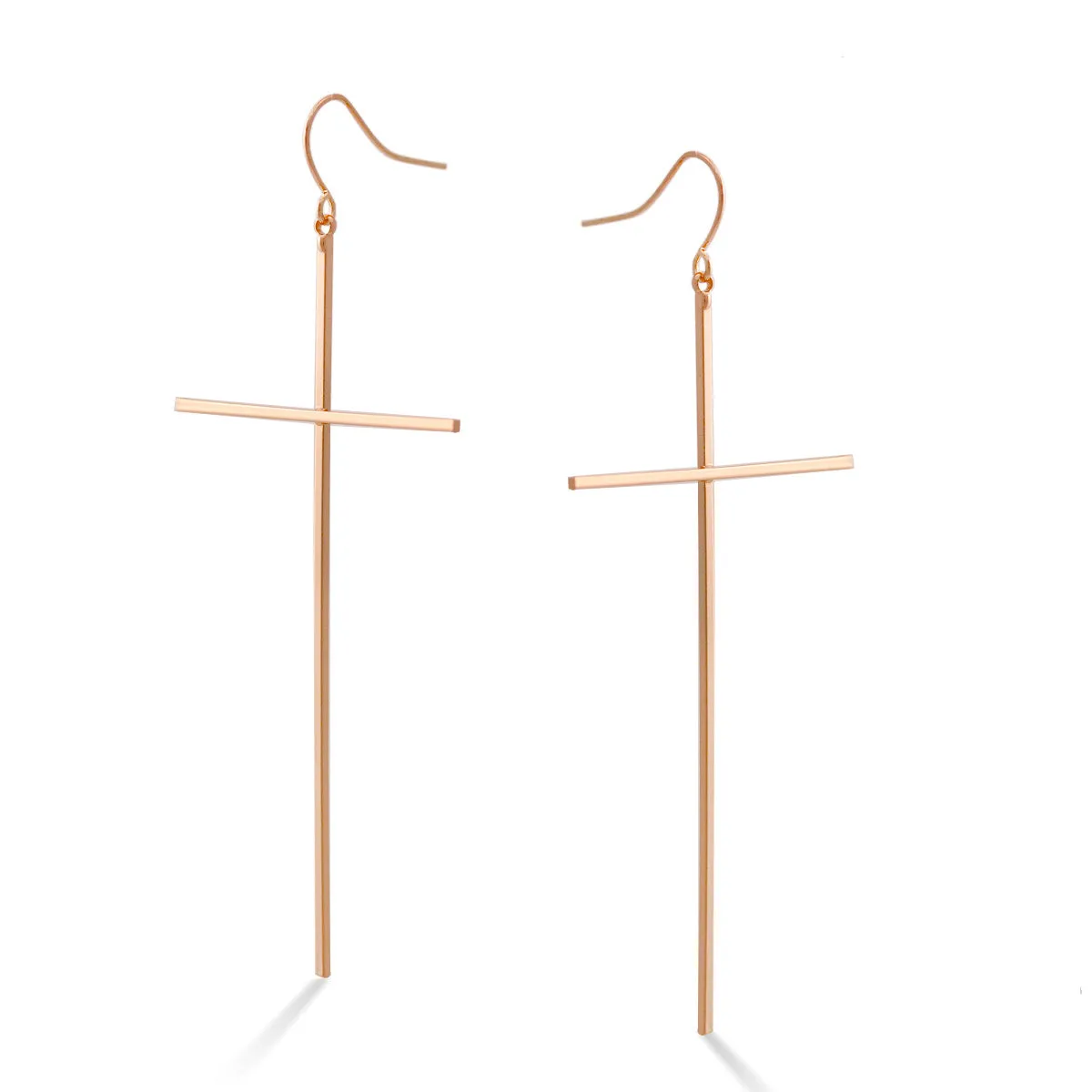 ROSE GOLD CROSS EARRINGS #SWY-18063RG (FF10)
