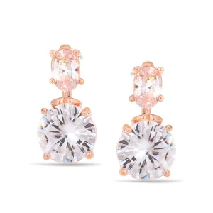 ROSE GOLD CRYSTAL POST EARRINGS #24846CR-G (AA14)