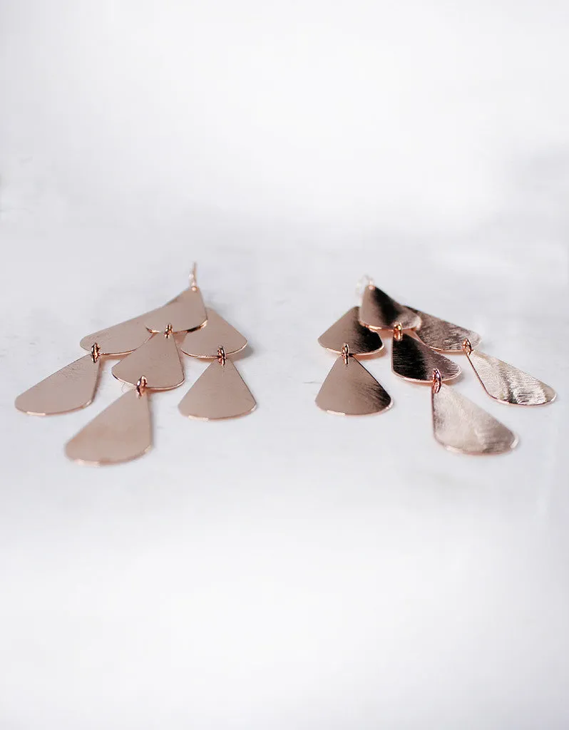 Rose Gold Luxury Tear Chandelier Earrings