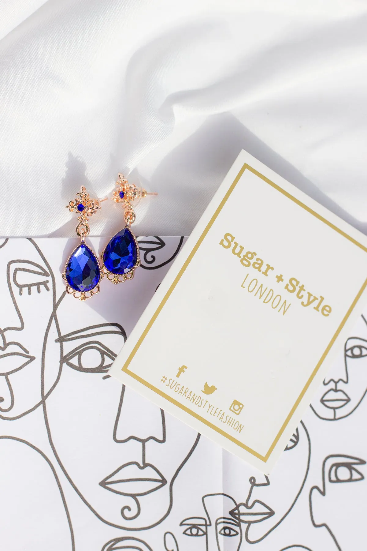 Rose Gold Tear Drop Dangle Earrings