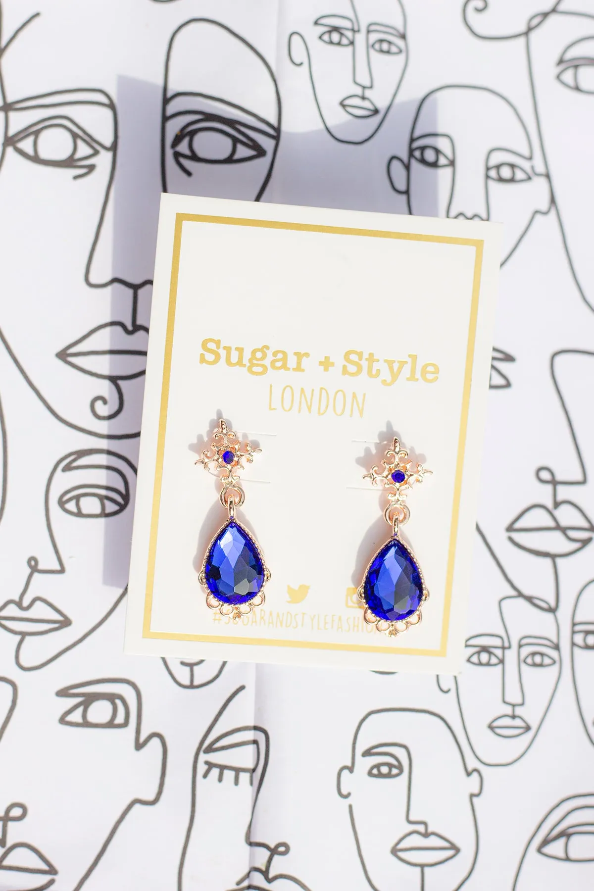 Rose Gold Tear Drop Dangle Earrings