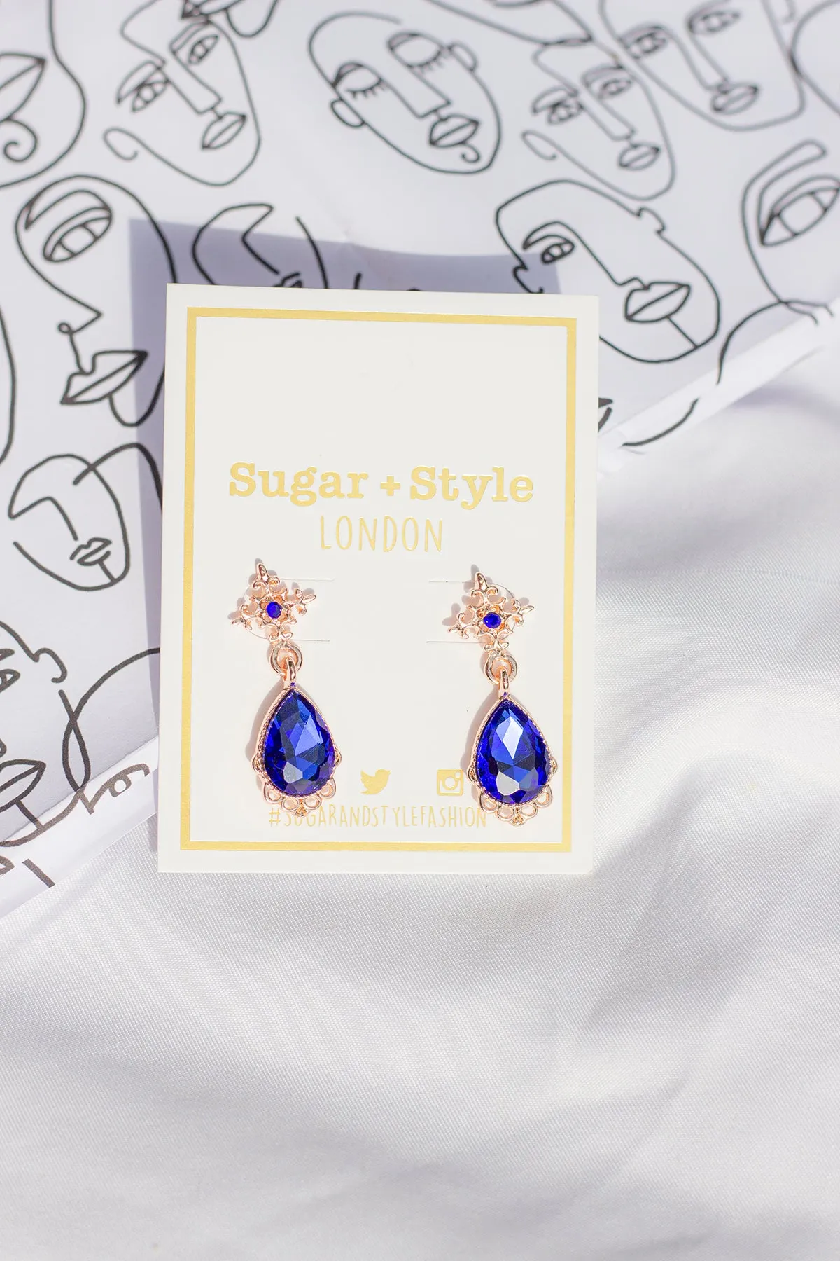 Rose Gold Tear Drop Dangle Earrings