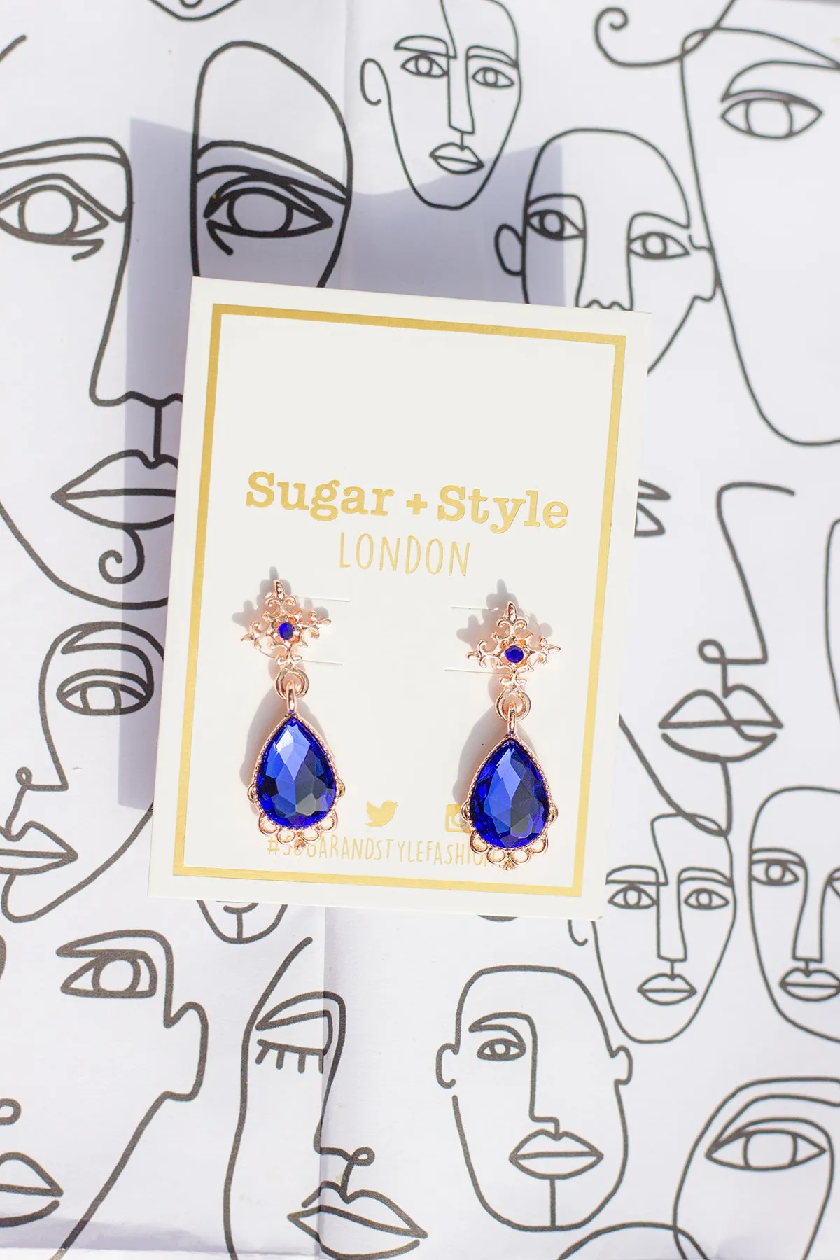 Rose Gold Tear Drop Dangle Earrings