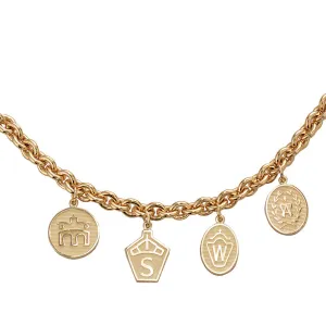 Round Cable Charm Bracelet, 14k gold