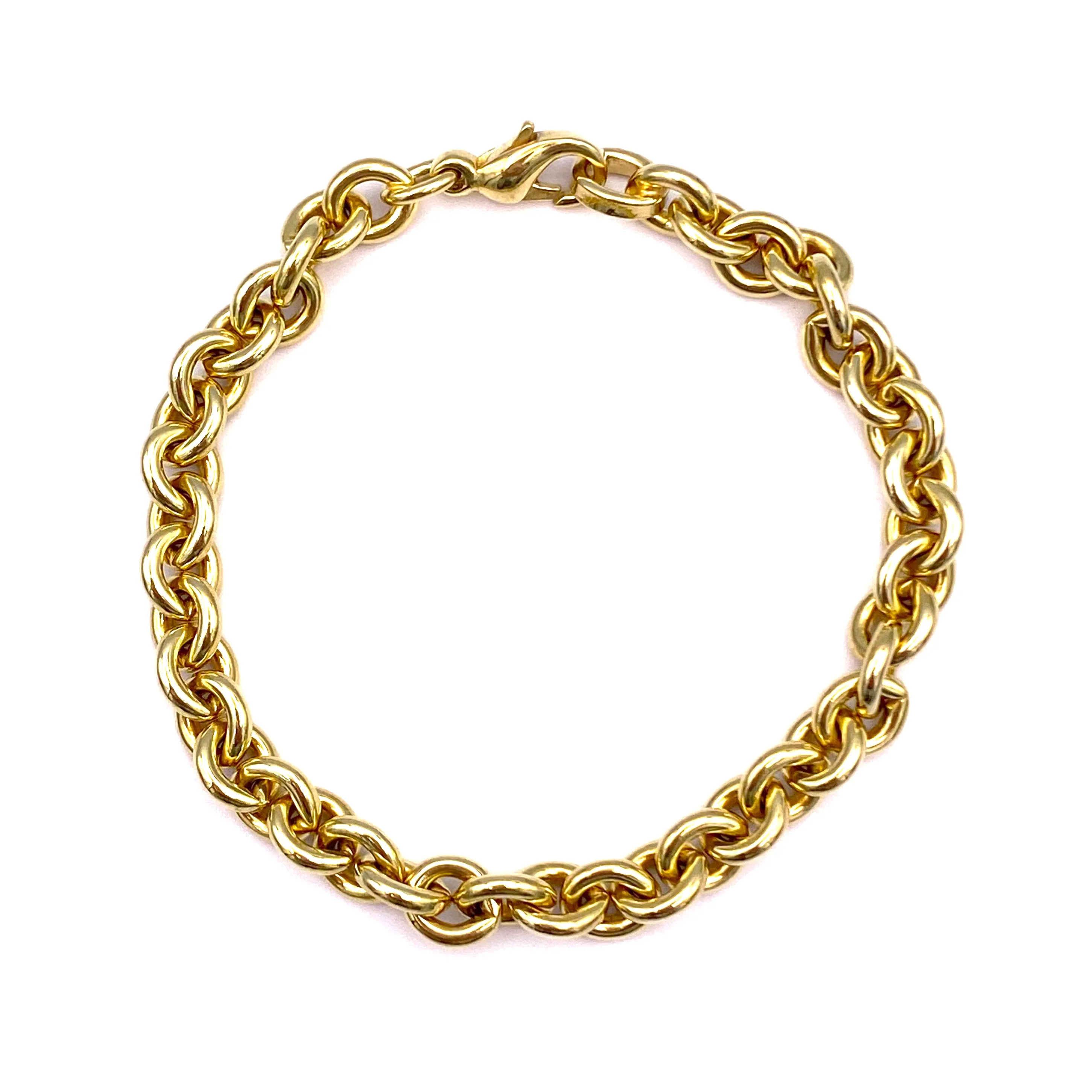 Round Cable Charm Bracelet, 14k gold