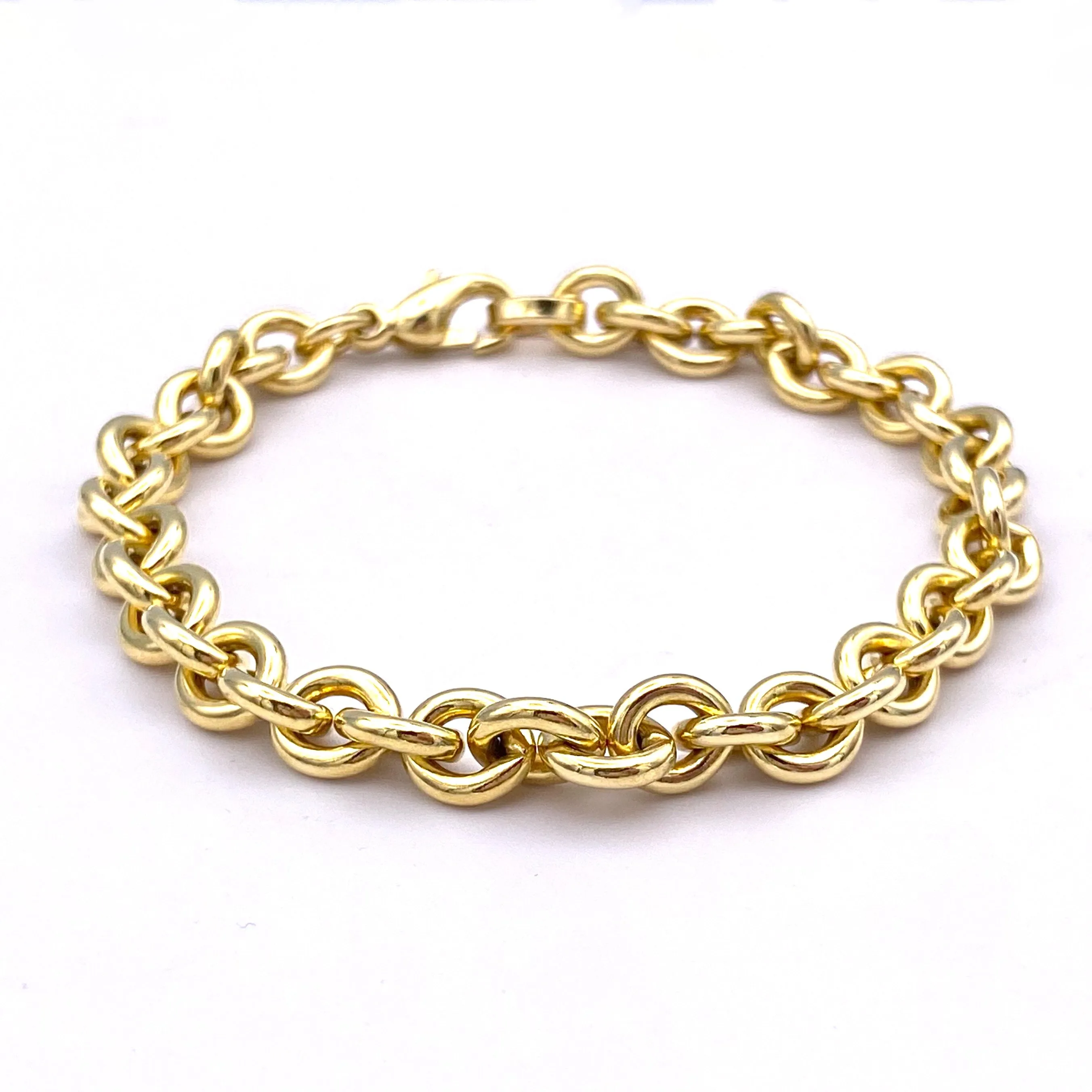 Round Cable Charm Bracelet, 14k gold