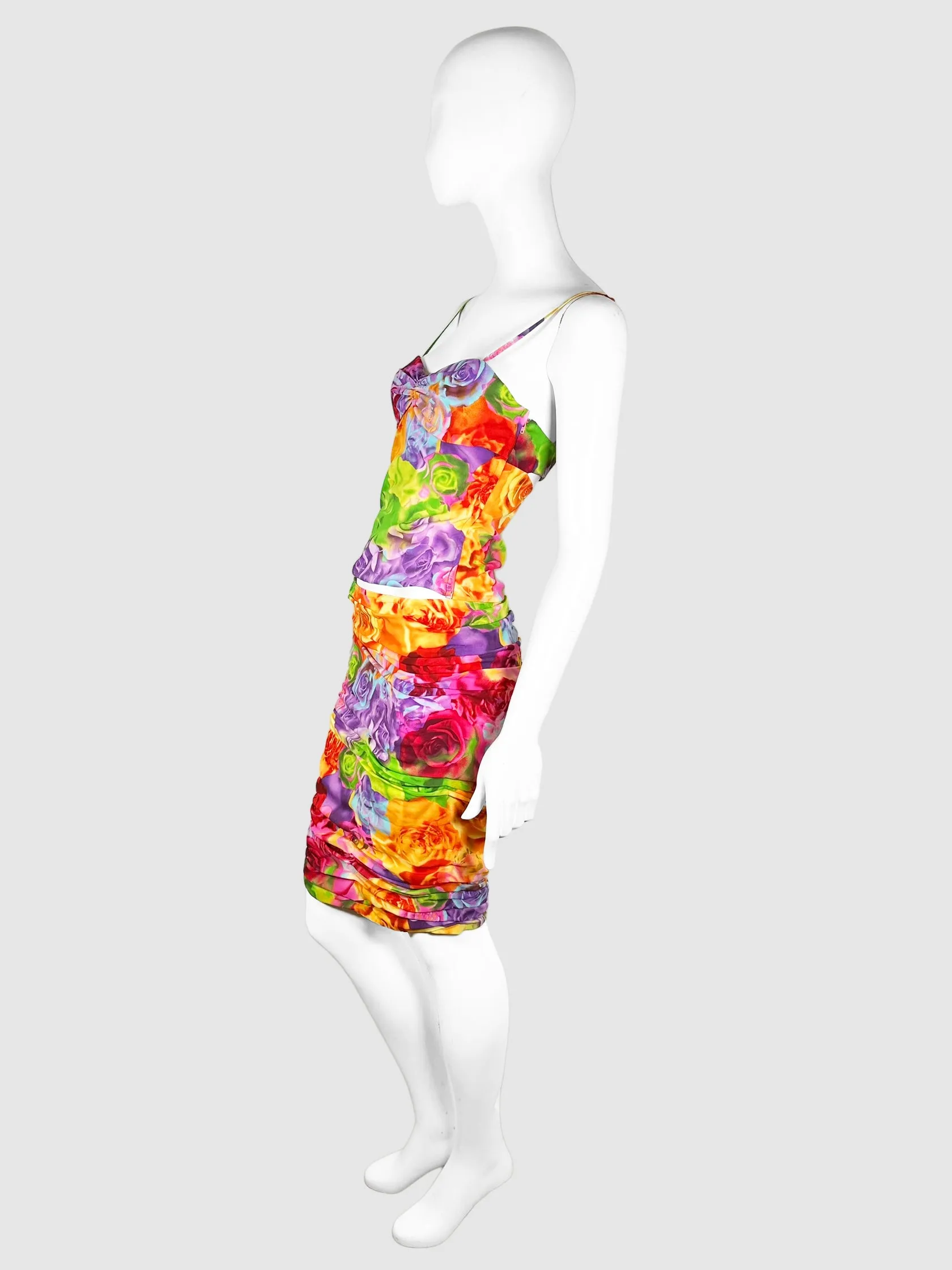 Ruched Floral 2 Piece Set - Size 42