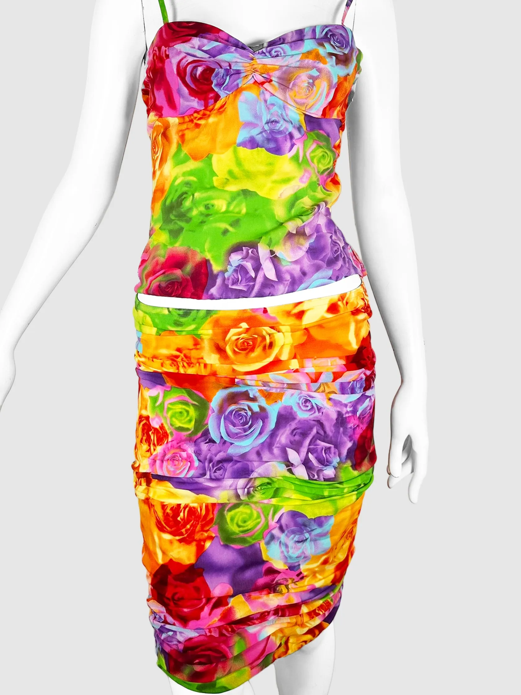 Ruched Floral 2 Piece Set - Size 42
