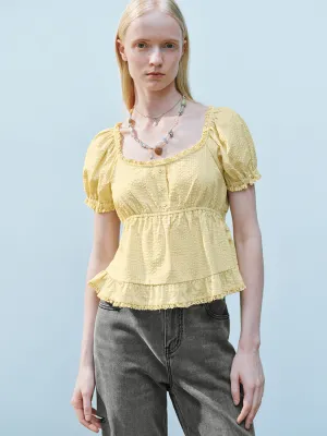 Ruffle Hem Overhead Blouses