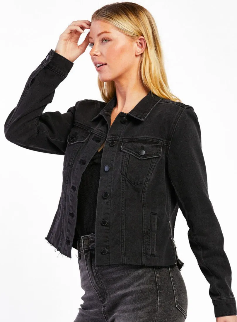 Russ long sleeve black denim jacket