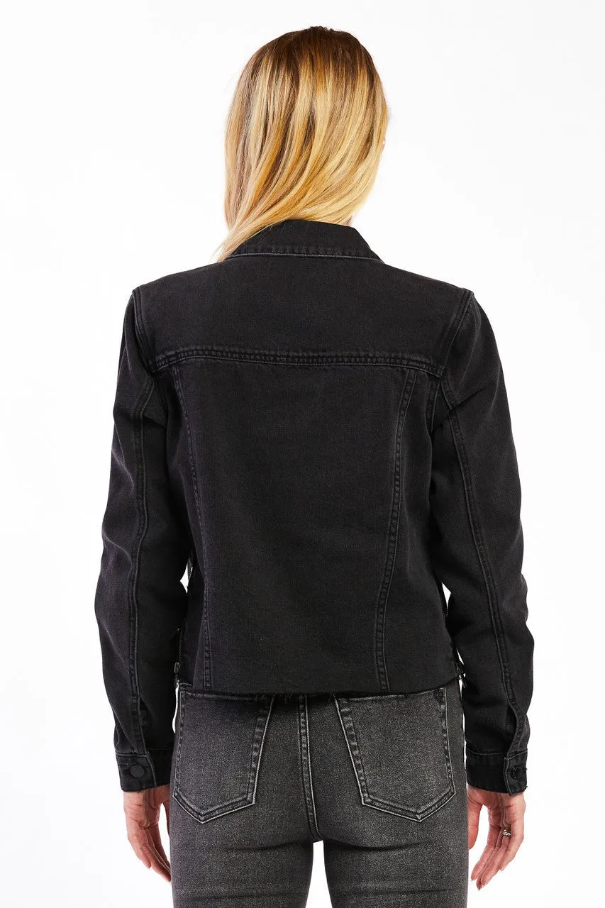 Russ long sleeve black denim jacket