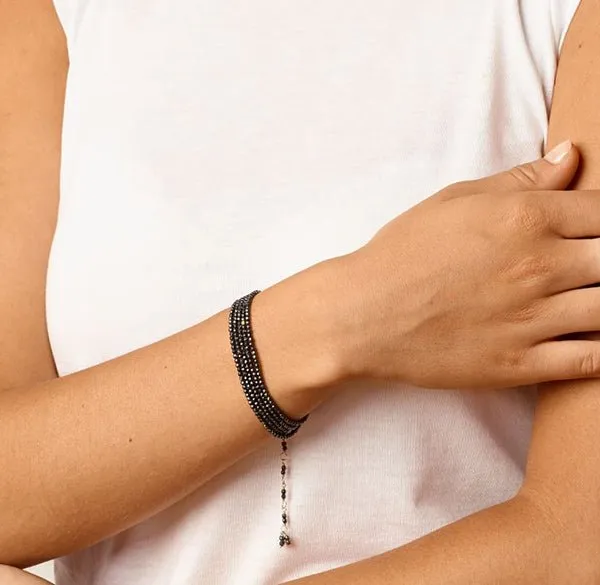 Sapphire Beaded Wrap Bracelet