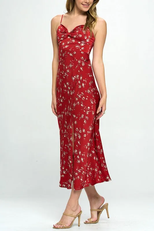 Satin floral maxi dress