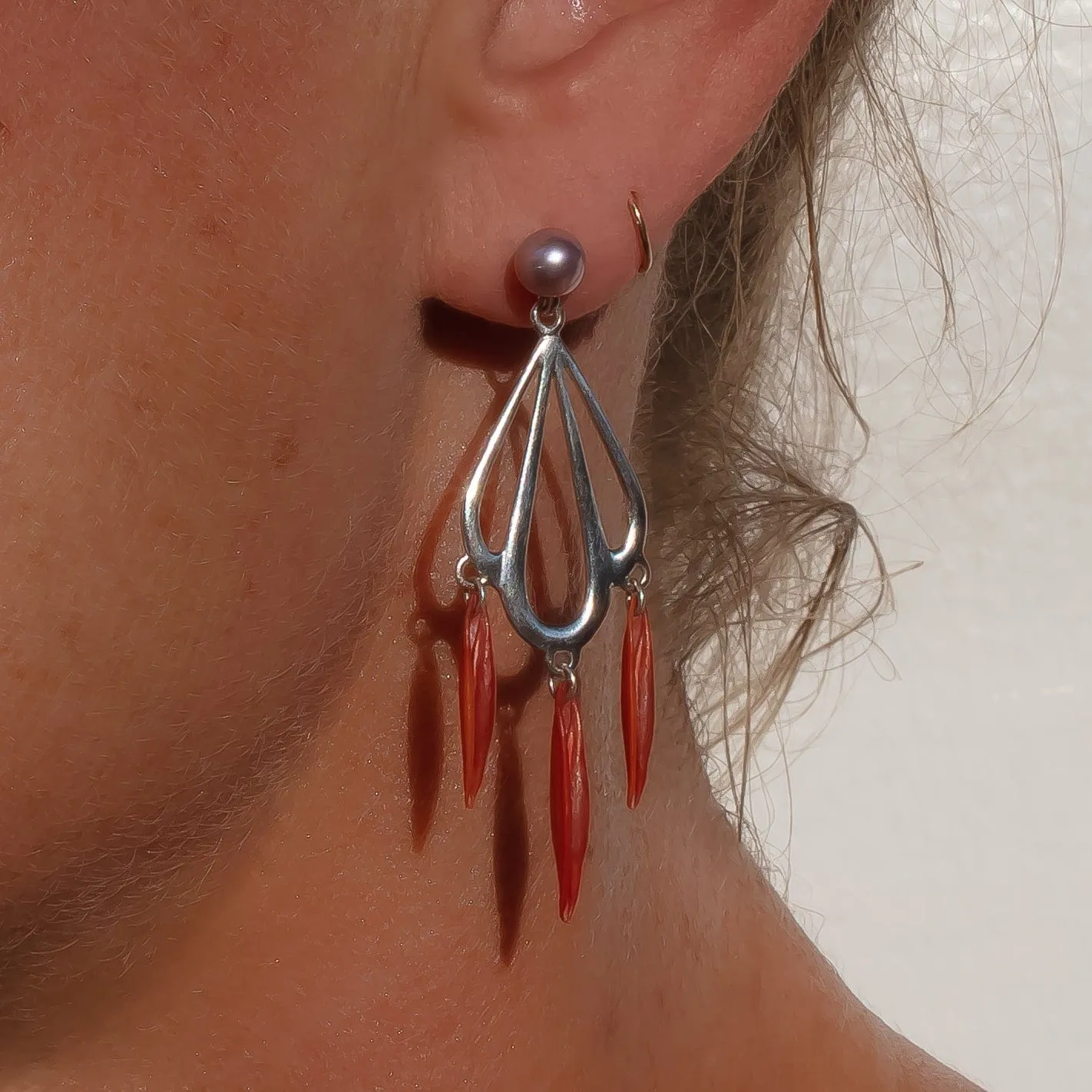 Scallop Shell Chandelier Earrings