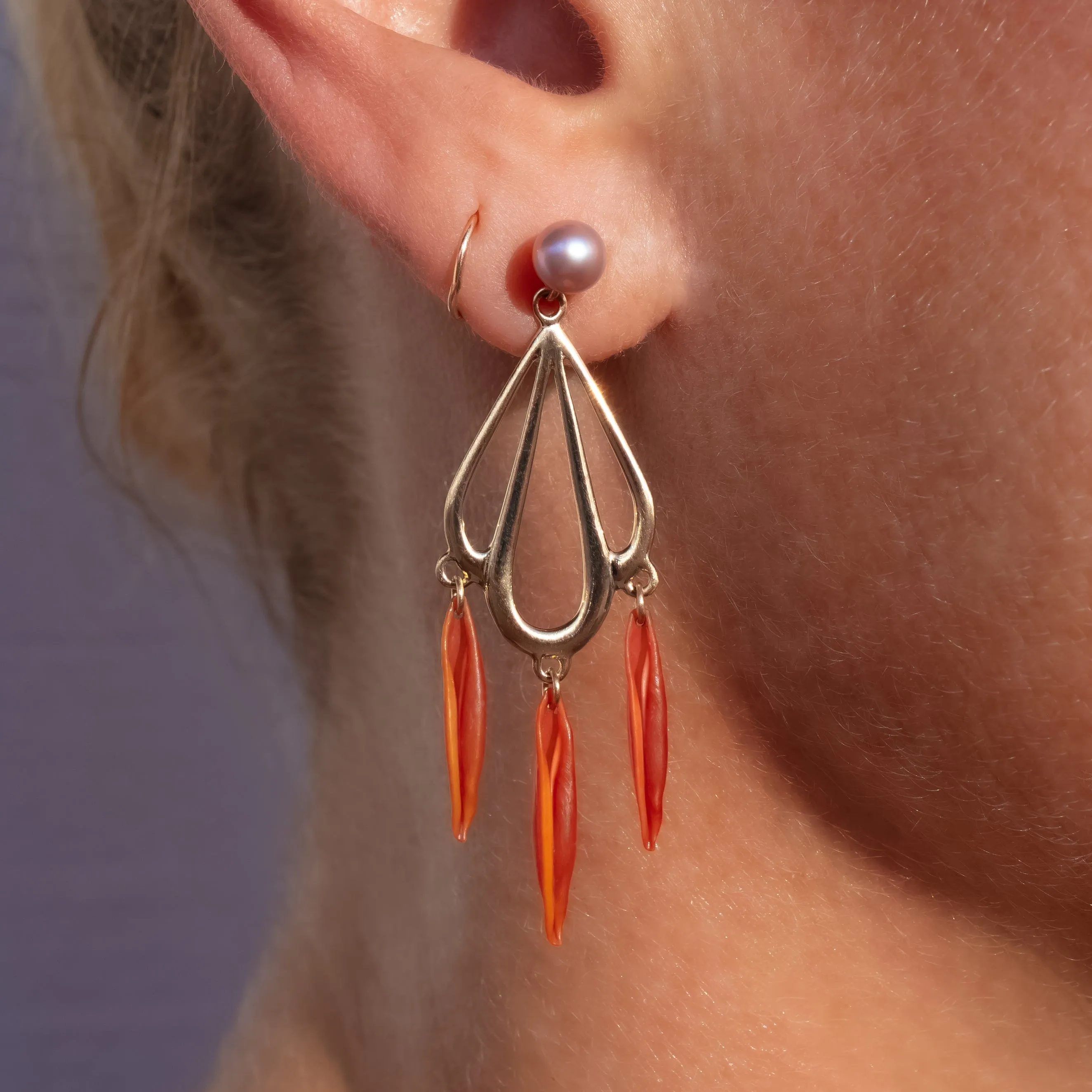 Scallop Shell Chandelier Earrings